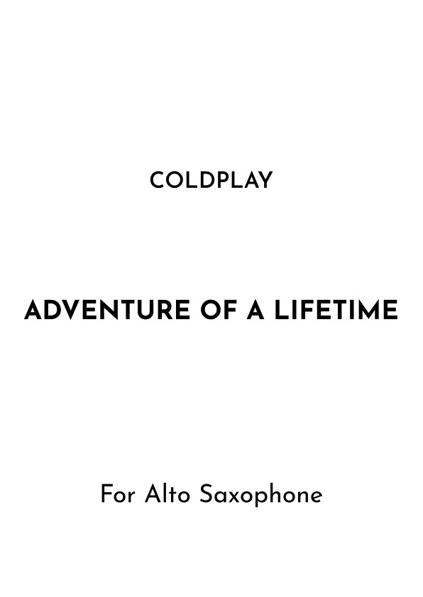 Adventure Of A Lifetime (arr. Jireh J.)