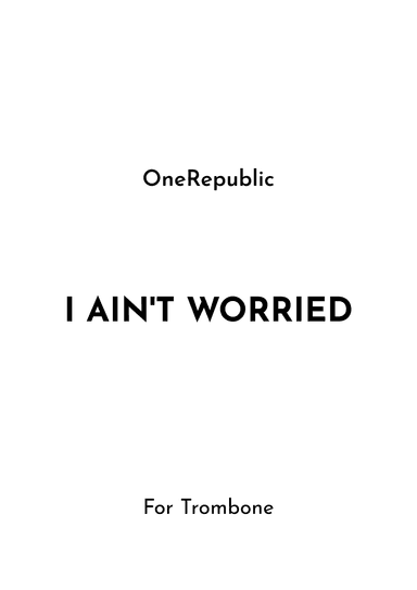I Ain't Worried (arr. Jireh J.)