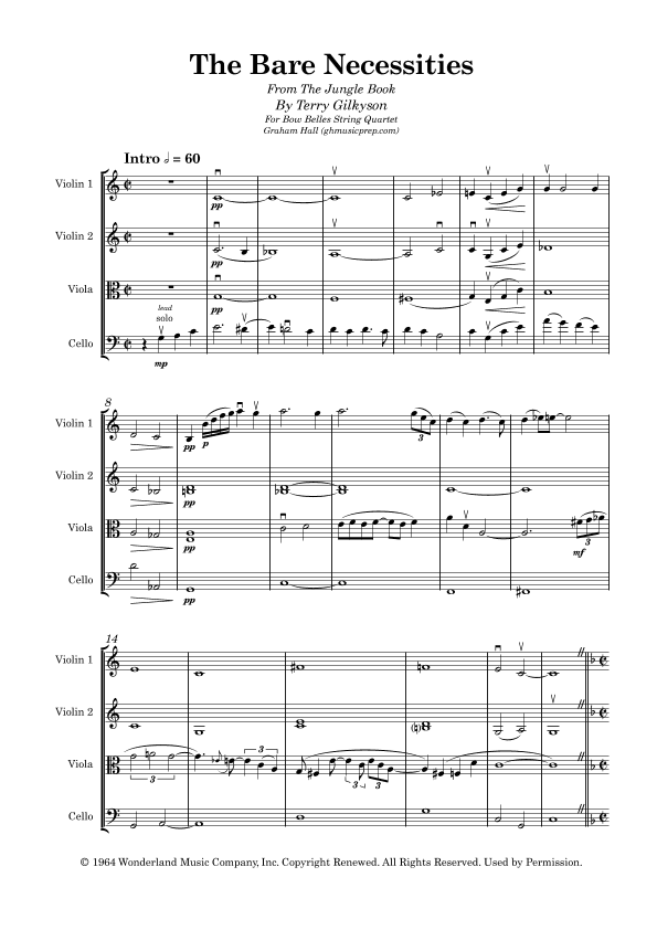 The Bare Necessities (arr. Graham Hall (ghmusicprep.com))