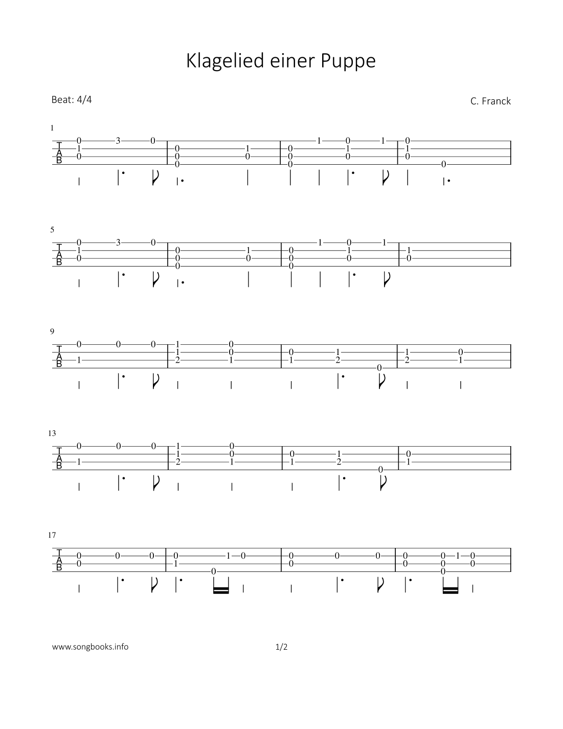 Klagelied einer Puppe (arr. Bettina Schipp)