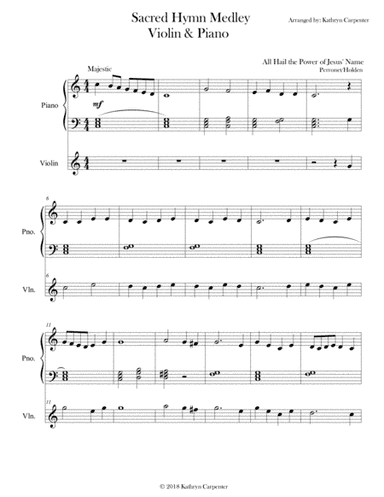 Sacred Hymn Medley (Easy Piano & Violin) (arr. Kathryn Carpenter)