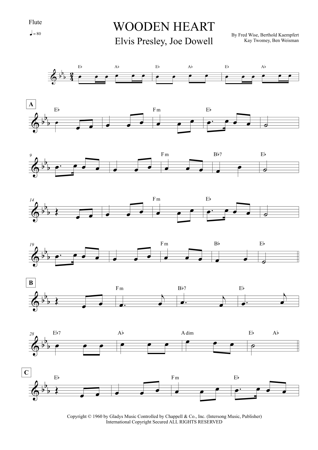Wooden Heart (arr. Leo Silva)