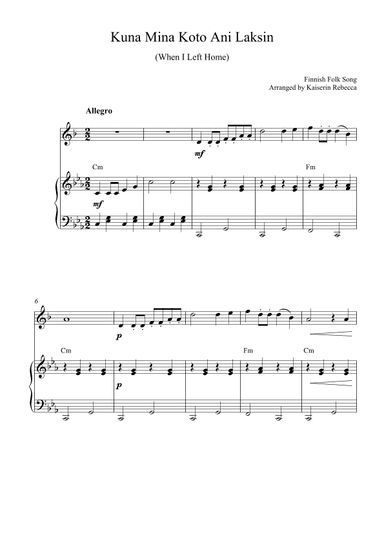 Kuna Mina Koto Ani Laksin (When I Left Home) (arr. Kaiserin Rebecca)