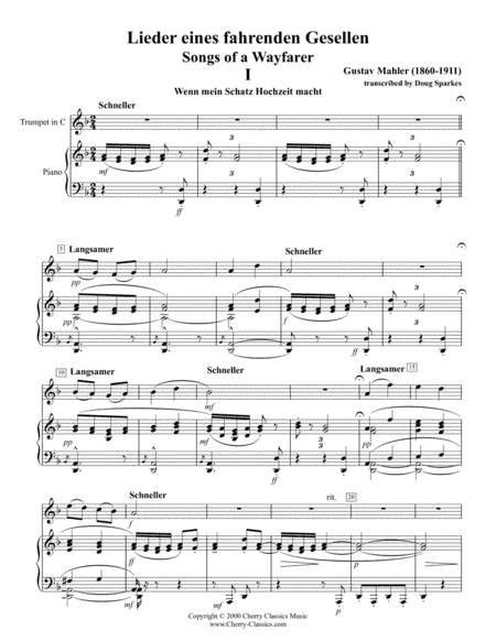 Songs of a Wayfarer for Trumpet & Piano (arr. Sparkes, Douglas)