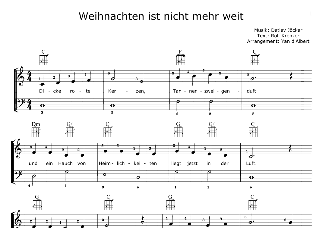 Weihnachten ist nicht mehr weit (Arr.: Yan d'Albert)