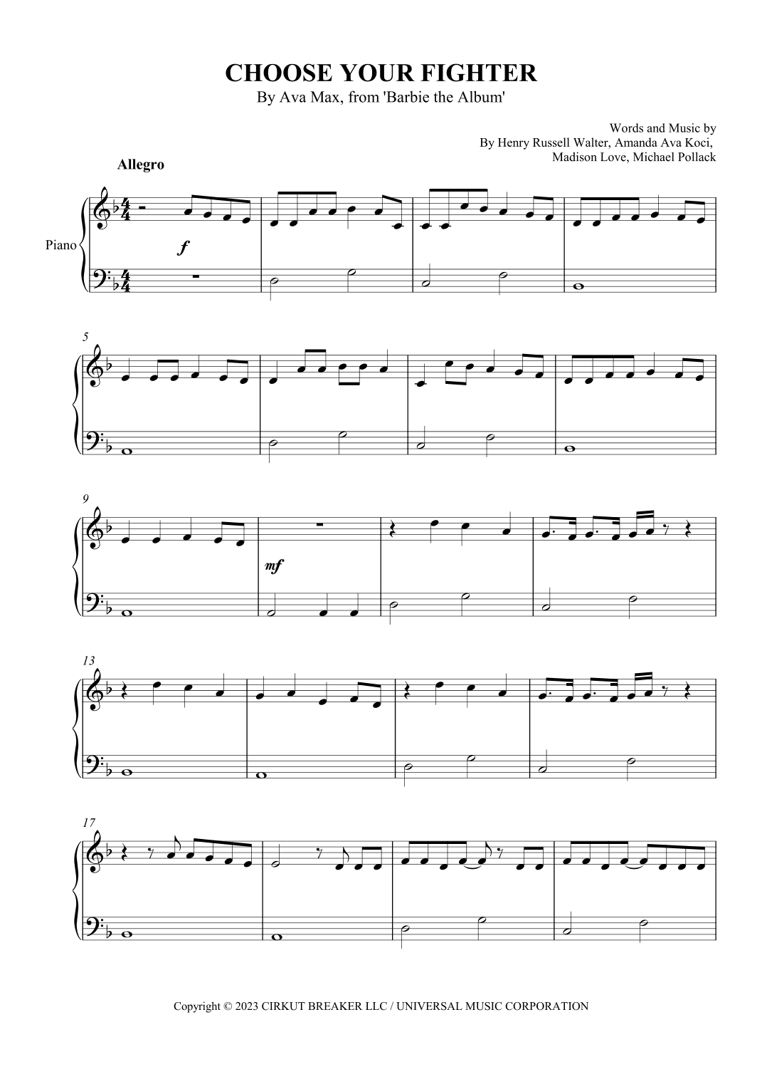 Choose Your Fighter (arr. SCMusic)