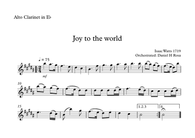 Joy to the World - Christrmas Carol - Eb Clarinet (arr. Daniel H Rosa)