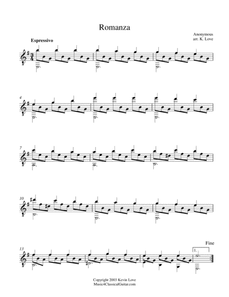 Romanza (Spanish Romance) (arr. Kevin Love)