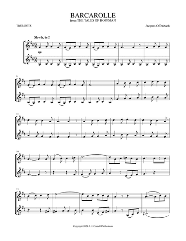 Barcarolle (from The Tales of Hoffman) (arr. Mark Phillips)