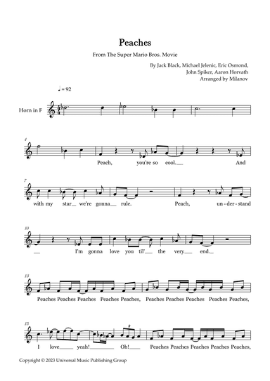 Peaches (arr. Milanov)