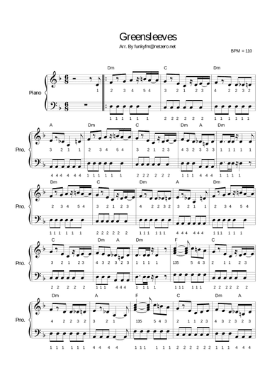 Greensleeves (arr. funkyfm (BMI))