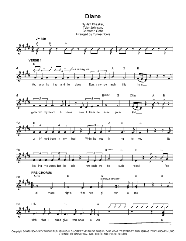 Diane (arr. Tunescribers)