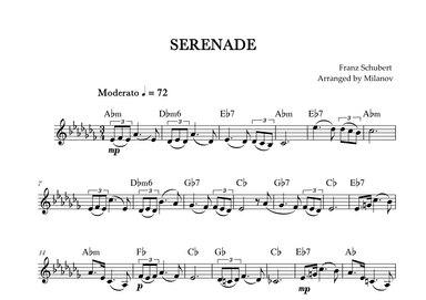 Serenade | Schubert | Lead Sheet | Ab minor (arr. Milanov)