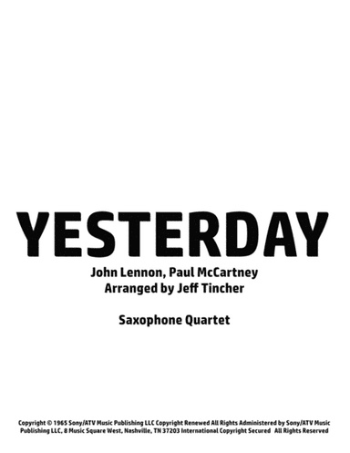 Yesterday (arr. Jeff Tincher)