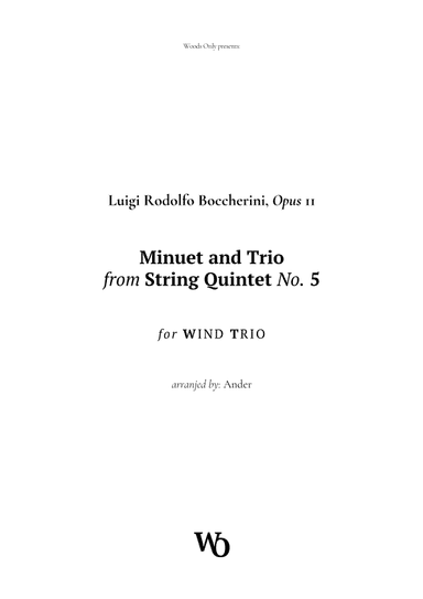 Minuet by Boccherini for Wind Trio (arr. Ander)