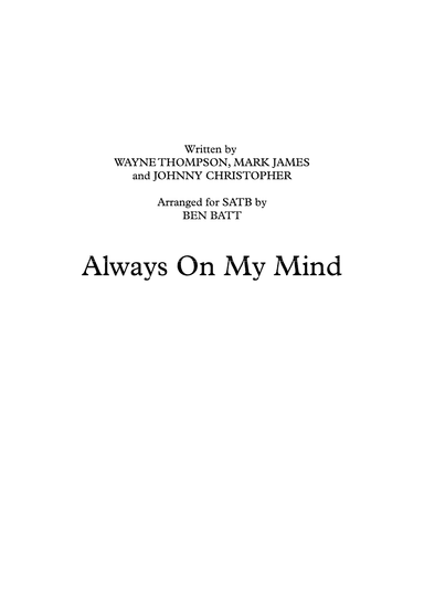 Always On My Mind (arr. Ben Batt)
