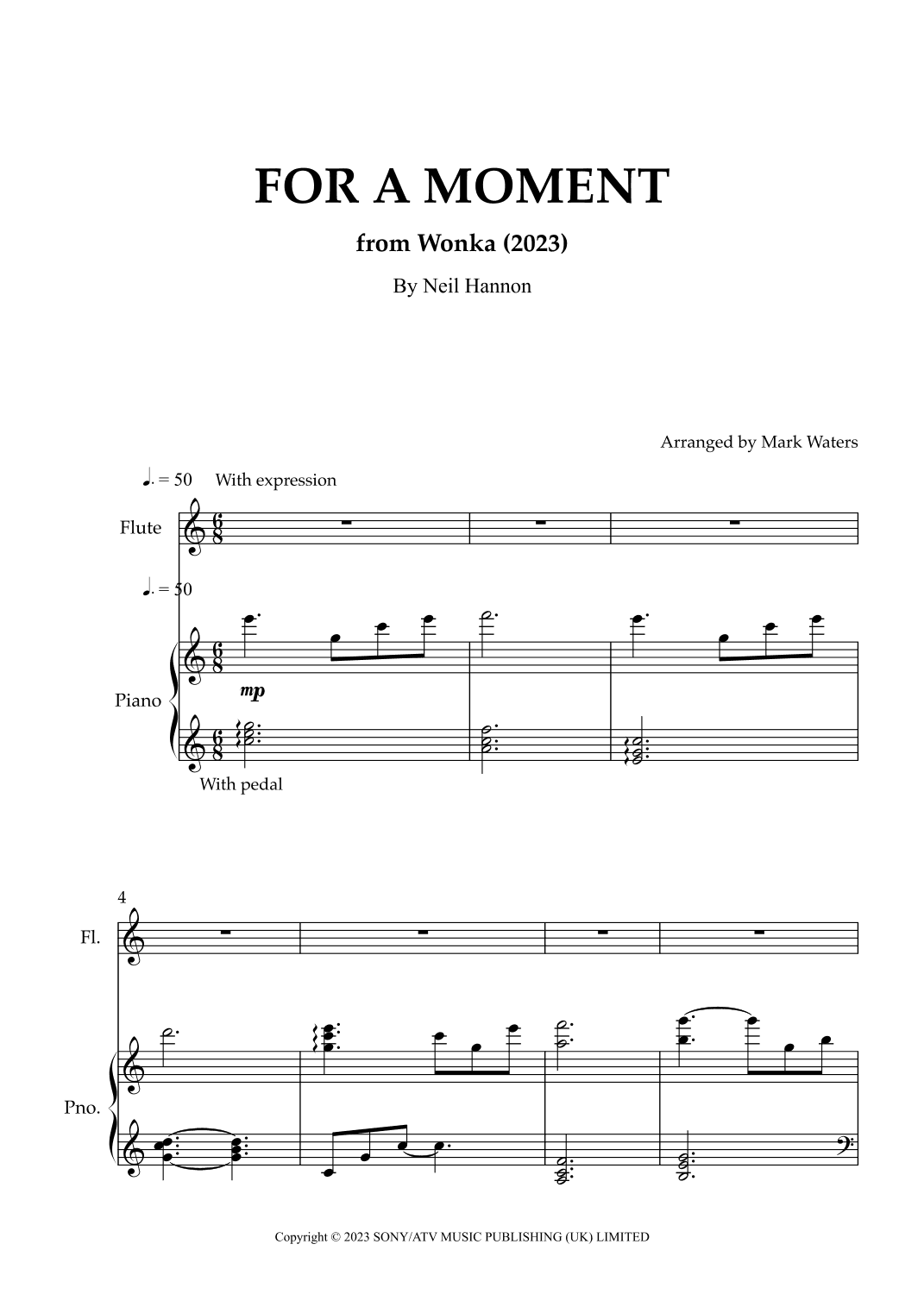 For A Moment (arr. Mark Waters)
