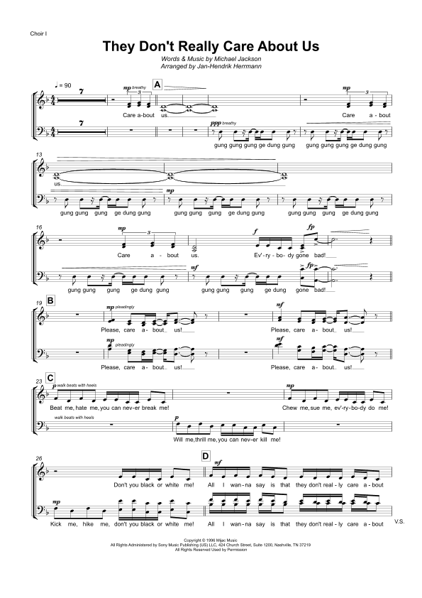 They Don't Care About Us (arr. Jan-Hendrik Herrmann)