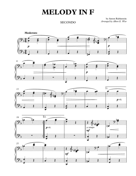 Melody in F (arr. Albert E. Wier)