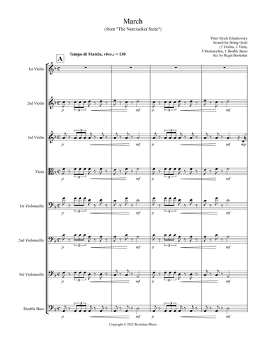 March (from "The Nutcracker Suite") (F) (String Octet - 3 Violins, 1 Viola, 3 Cellos, 1 Bass) (arr. Regis Bookshar)