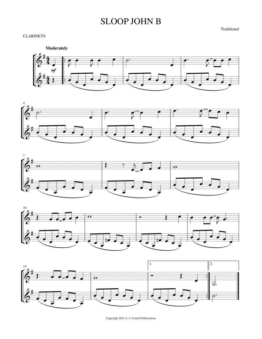 Sloop John B (arr. Mark Phillips)
