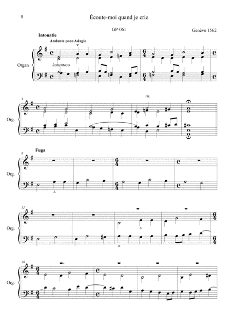 Fugues on Genevan Psalter Vol III