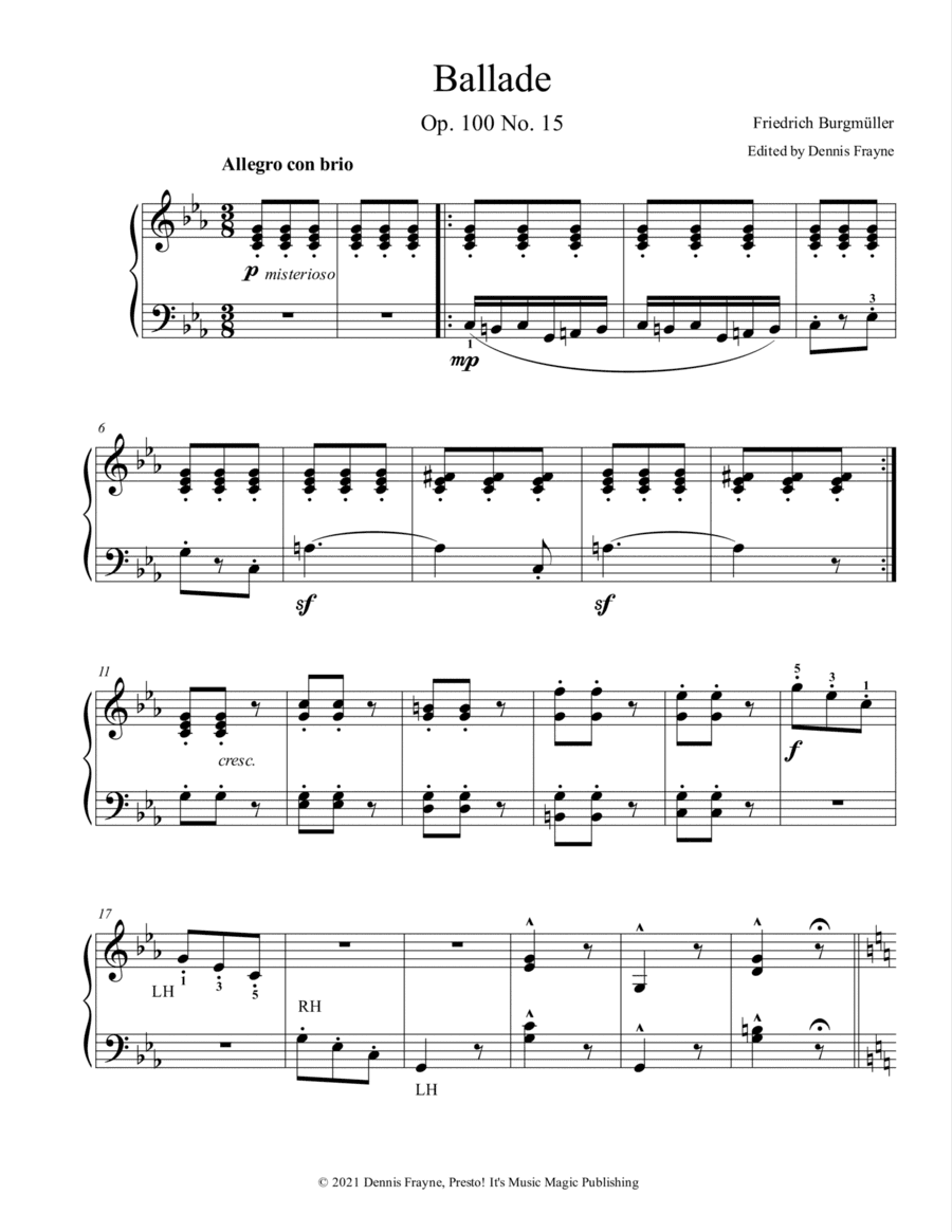 Ballade (Op. 100 No. 15) (arr. Dennis Frayne)