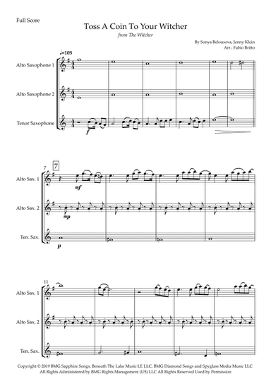 Toss A Coin To Your Witcher (arr. Fabio Britto)