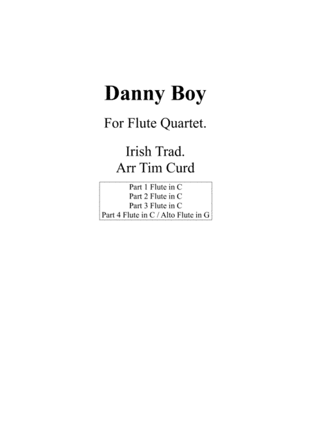 Danny Boy for Flute Quartet (arr. Tim Curd)