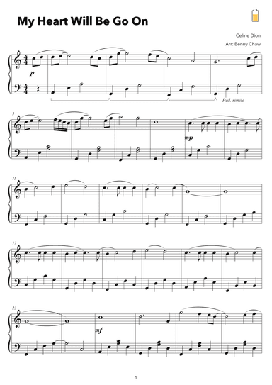 My Heart Will Go On (love Theme From 'titanic') (arr. Benny Chaw)