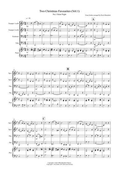 2 Christmas Favourites for Brass Quartet (volume one) (arr. David Burndrett)