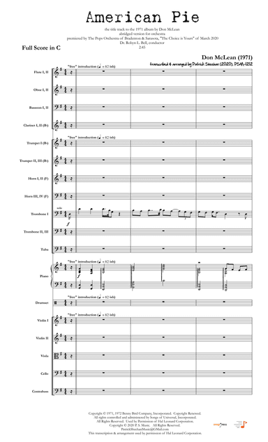 American Pie (arr. Patrick Sheehan)