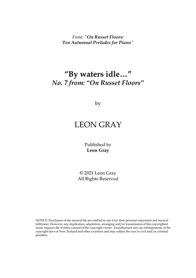 By Water's Idle, On Russet Floors (No. 7), Leon Gray
