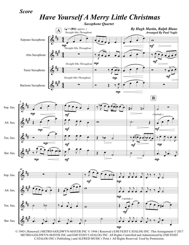 Have Yourself A Merry Little Christmas (arr. Paul Nagle)