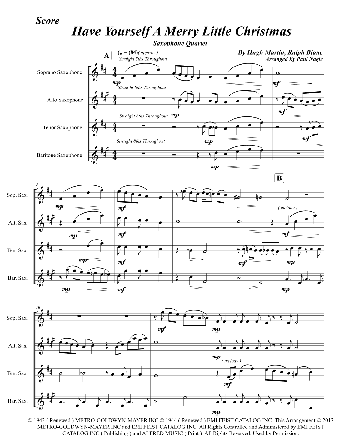 Have Yourself A Merry Little Christmas (arr. Paul Nagle)