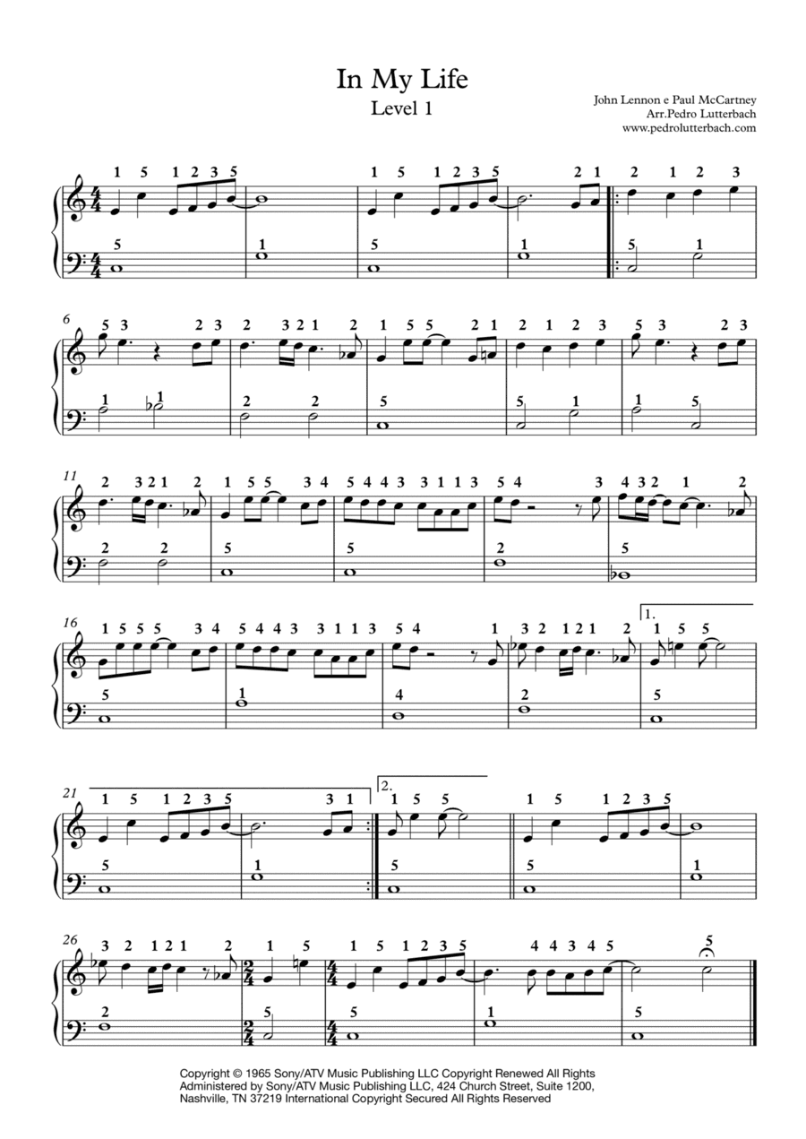 In My Life (arr. Pedro Lutterbach)