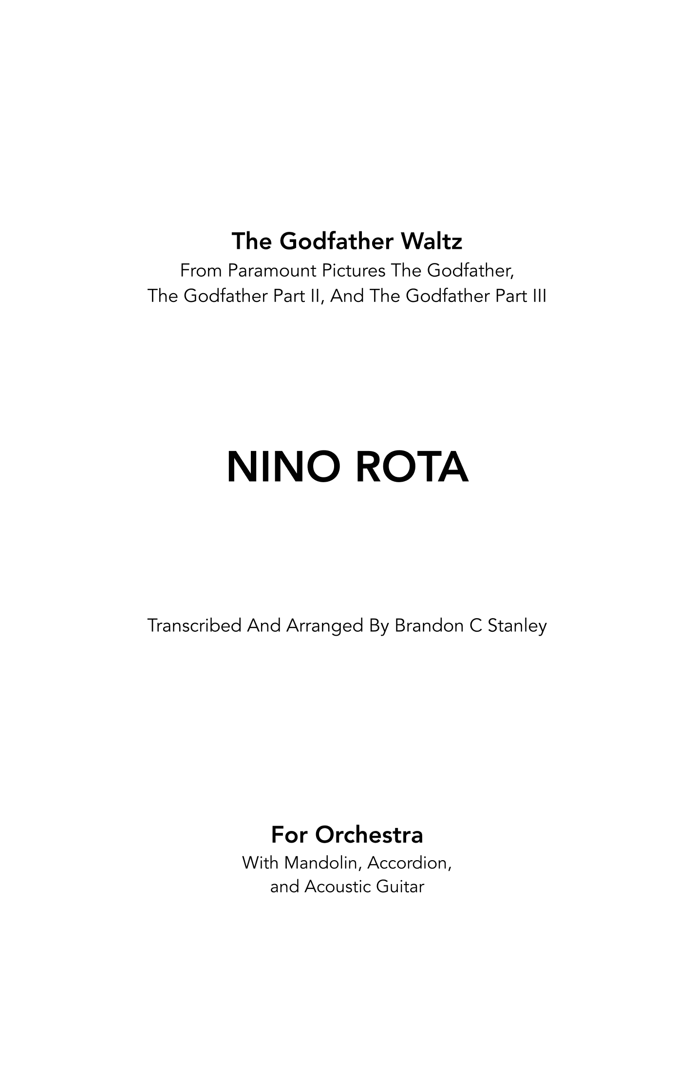 The Godfather Waltz (arr. Brandon C Stanley)