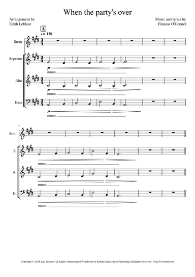 When The Party's Over (arr. Edith Leblanc)