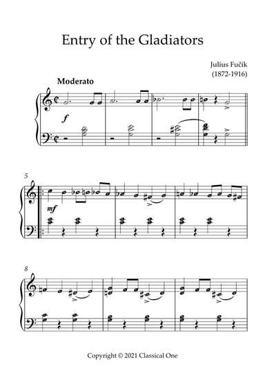 Fucik - Entry of the Gladiators(With Note name) (arr. MPS)