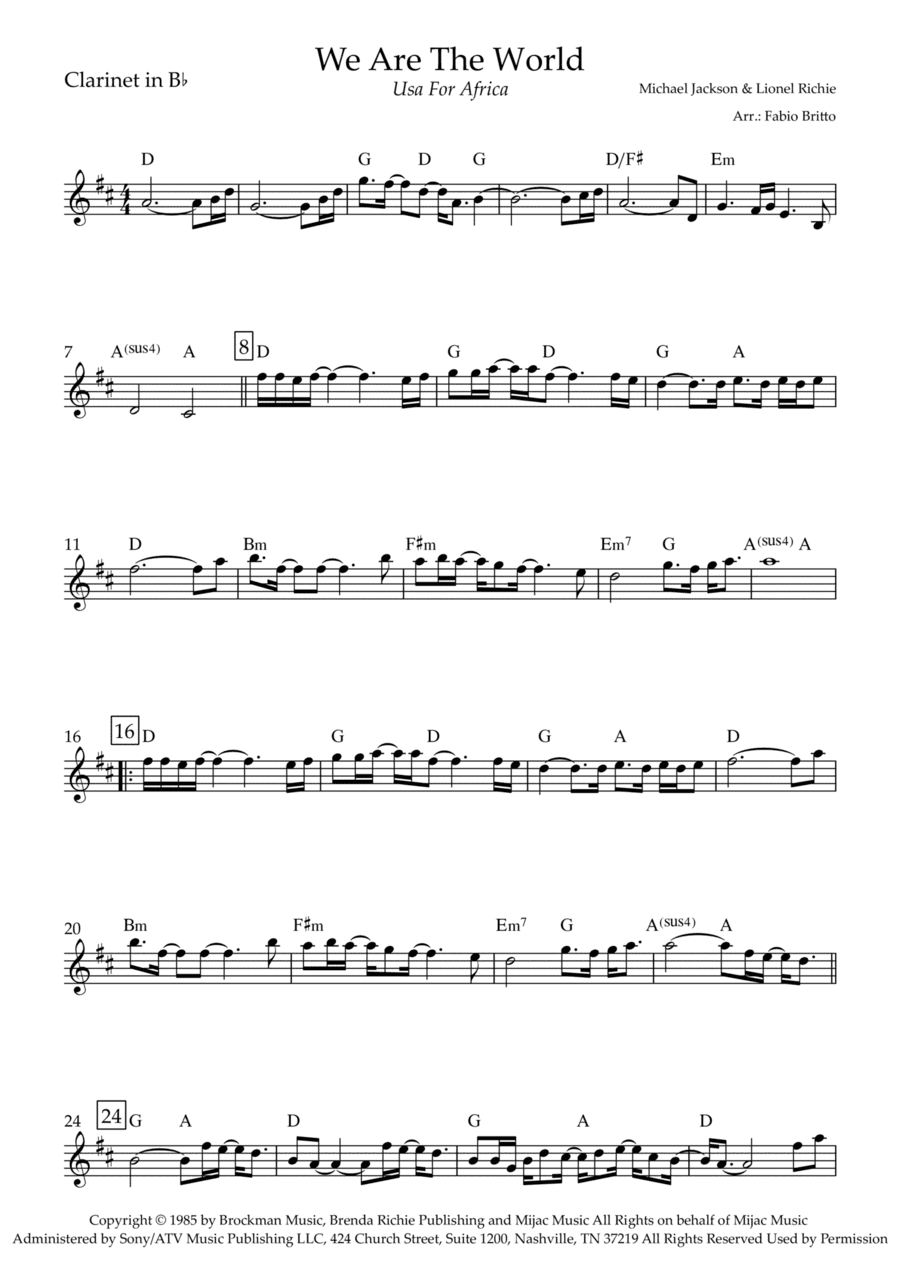 We Are The World (arr. Fabio Britto)