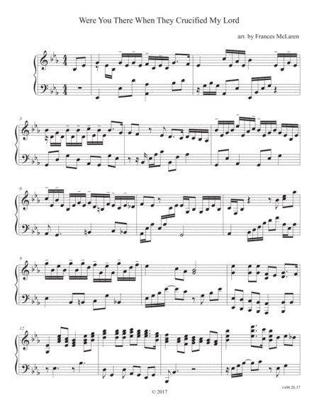 Were You There When They Crucified My Lord (arr. Frances McLaren)