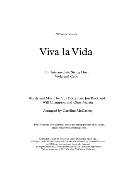 Viva La Vida (arr. Caroline McCaskey)