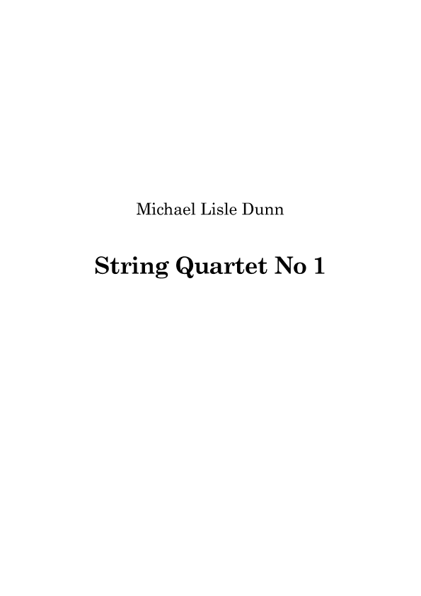 String Quartet No 1