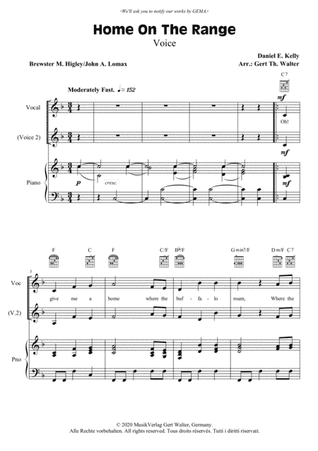 Home On The Range (arr. Gert Th. Walter)