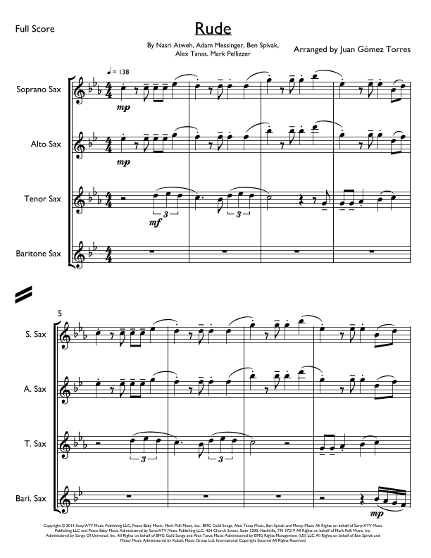 Rude (arr. Juan Gómez Torres)