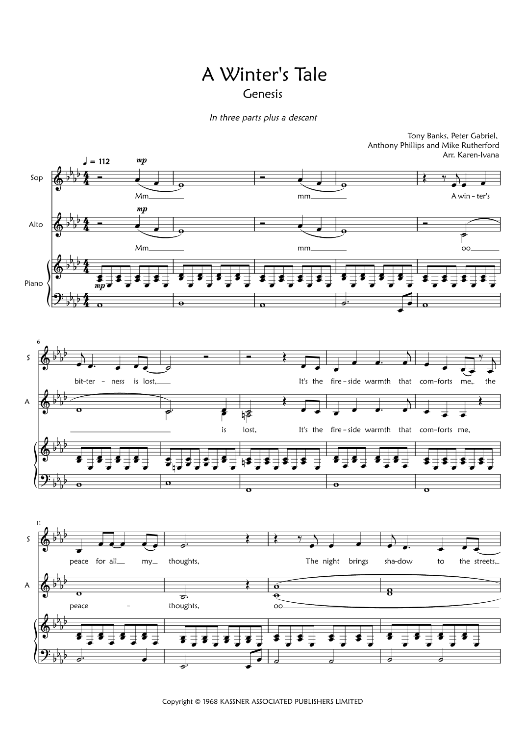 A Winter's Tale (arr. Karen Ivana)