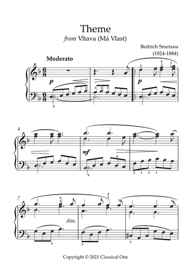 Smetana - Theme from Vltava(With Note name) (arr. MPS)