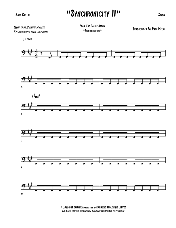 Synchronicity Ii (arr. Accubass)