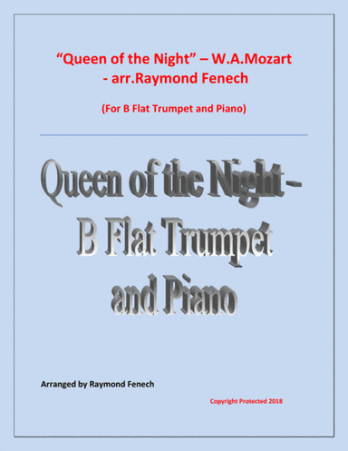 Queen of the Night - From the Magic Flute - Solo Trumpet/ B Flat Trumpet and Piano (arr. Raymond Fenech)
