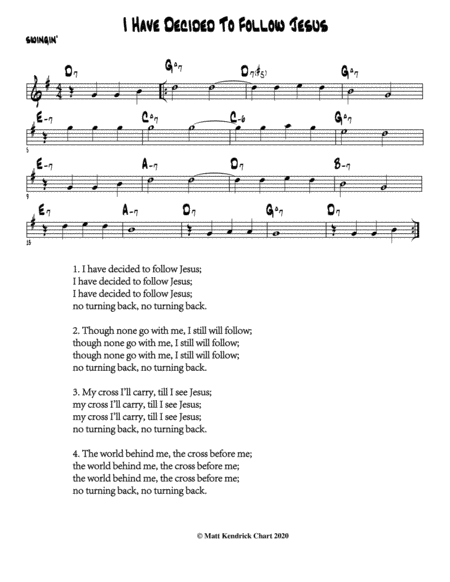 I Have Decided to Follow Jesus 2 (arr. Matt Kendrick)